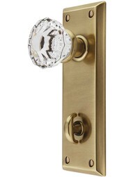 Quincy Thumb-Turn Privacy Door Set with Astoria Crystal Glass Knobs